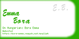 emma bora business card